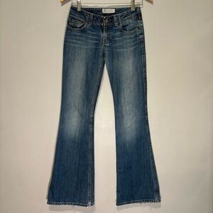 Y2K Vintage BKE Harbor Flare Jeans Distressed Frayed 100% Cotton Long Size 25